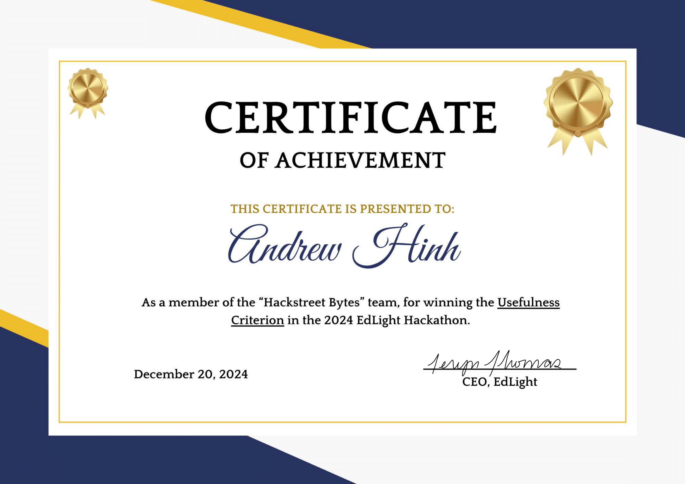 Edlight Certificate 2