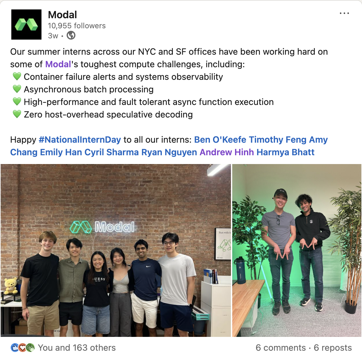 Modal LinkedIn Post - National Intern Day